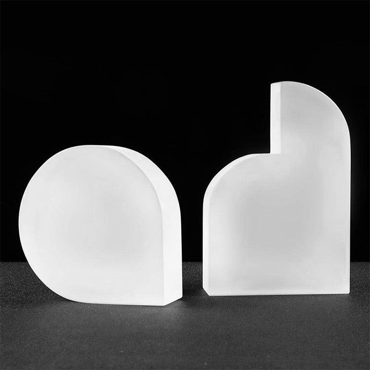 Monochrome Glass Non-Skid Bookends