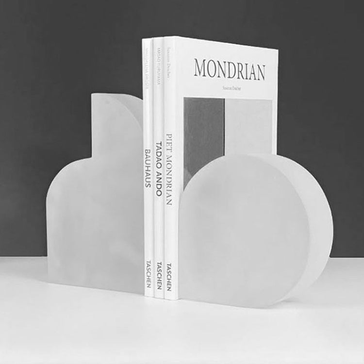 Monochrome Glass Non-Skid Bookends