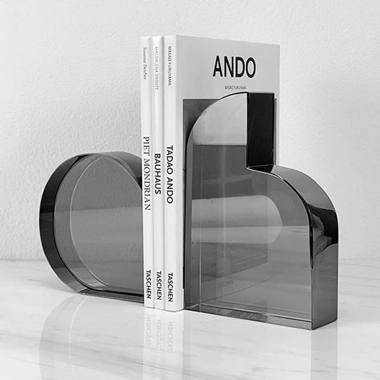 Monochrome Glass Non-Skid Bookends