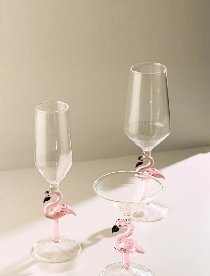 Pink Flamingo Wine Glasses