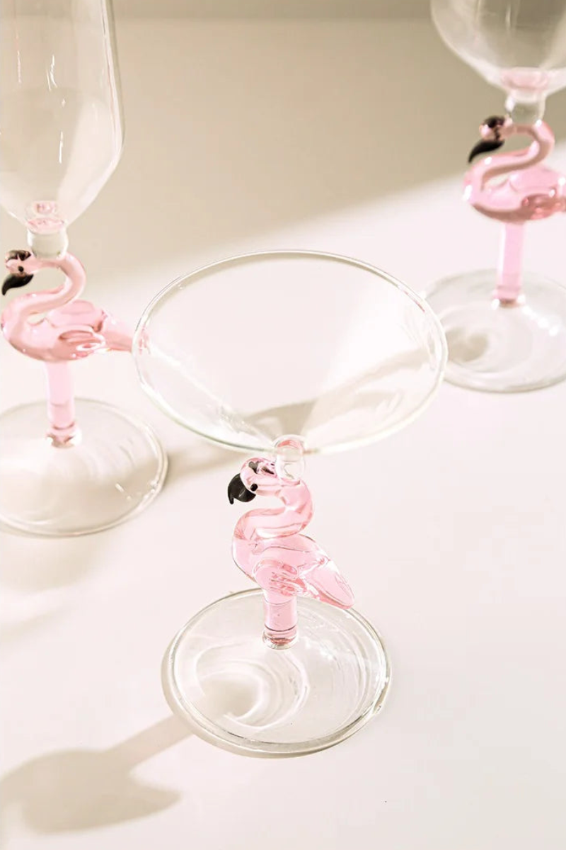 Pink Flamingo Wine Glasses