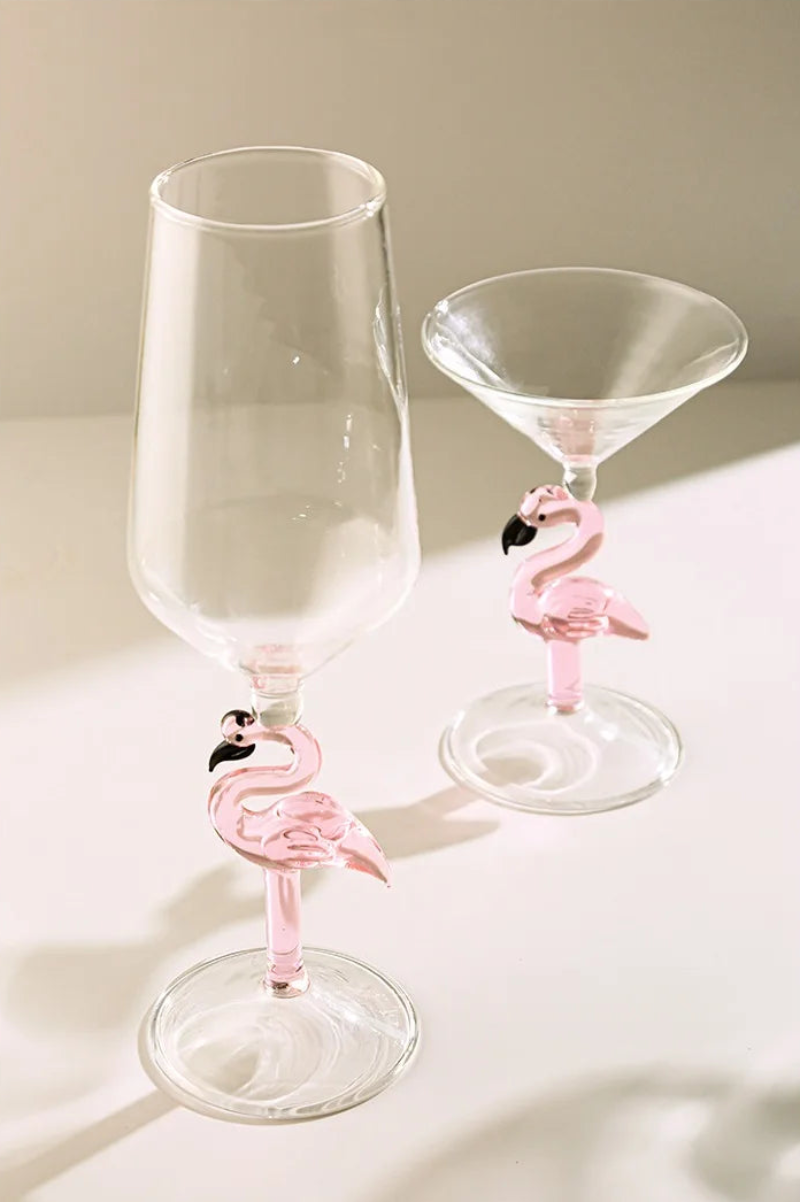 Pink Flamingo Wine Glasses