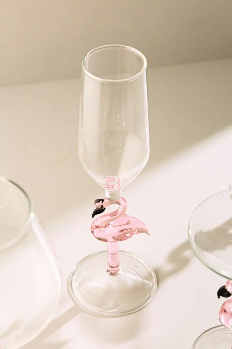 Pink Flamingo Wine Glasses