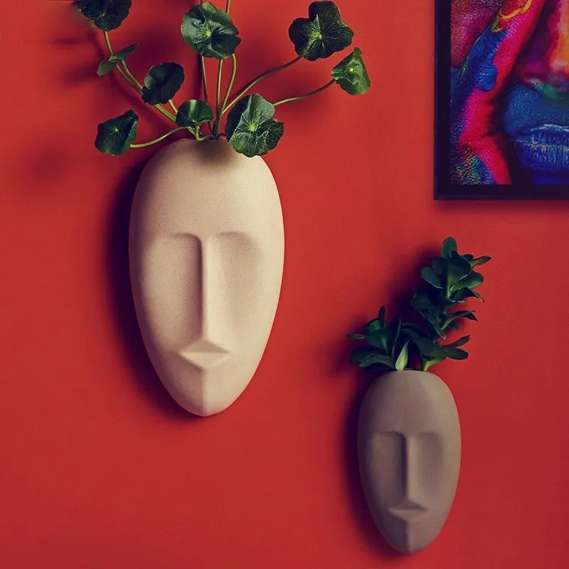 About a Face Ceramic Wall Accent &  Vase