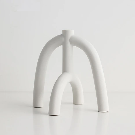 abstract arch white candle holder