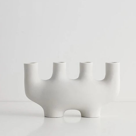 abstract arch white candle holder