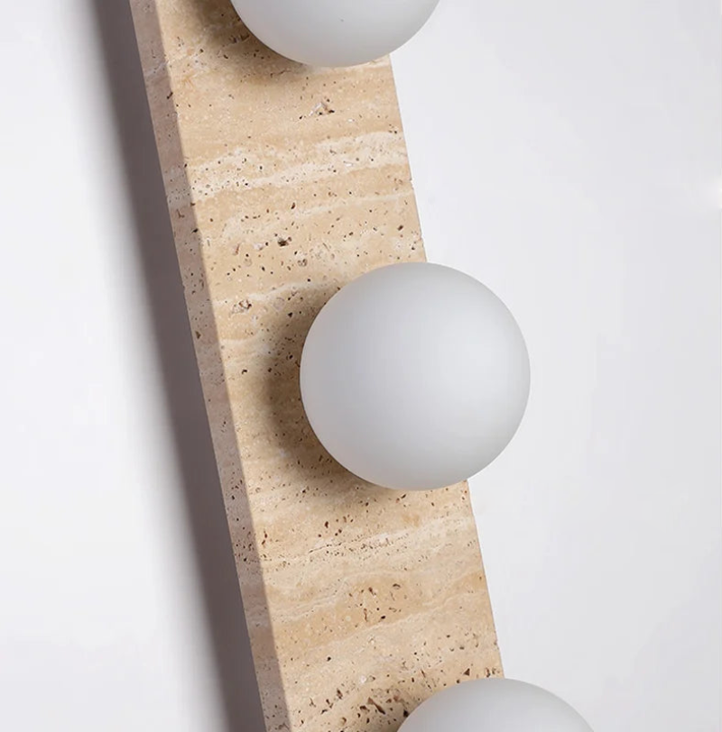 Natural travertine wall sconce glass globe wall lamp