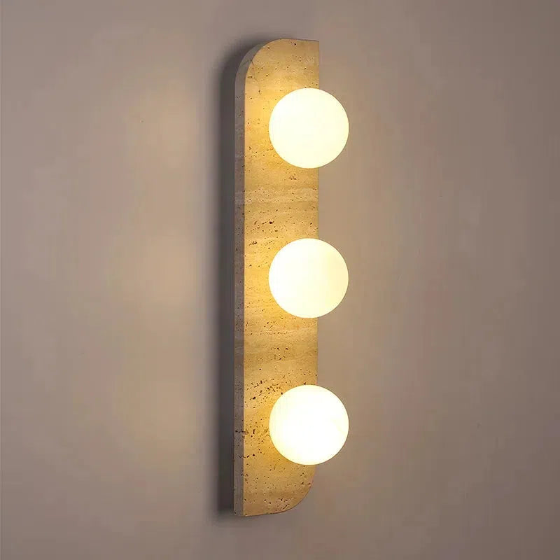 Natural travertine wall sconce glass globe wall lamp