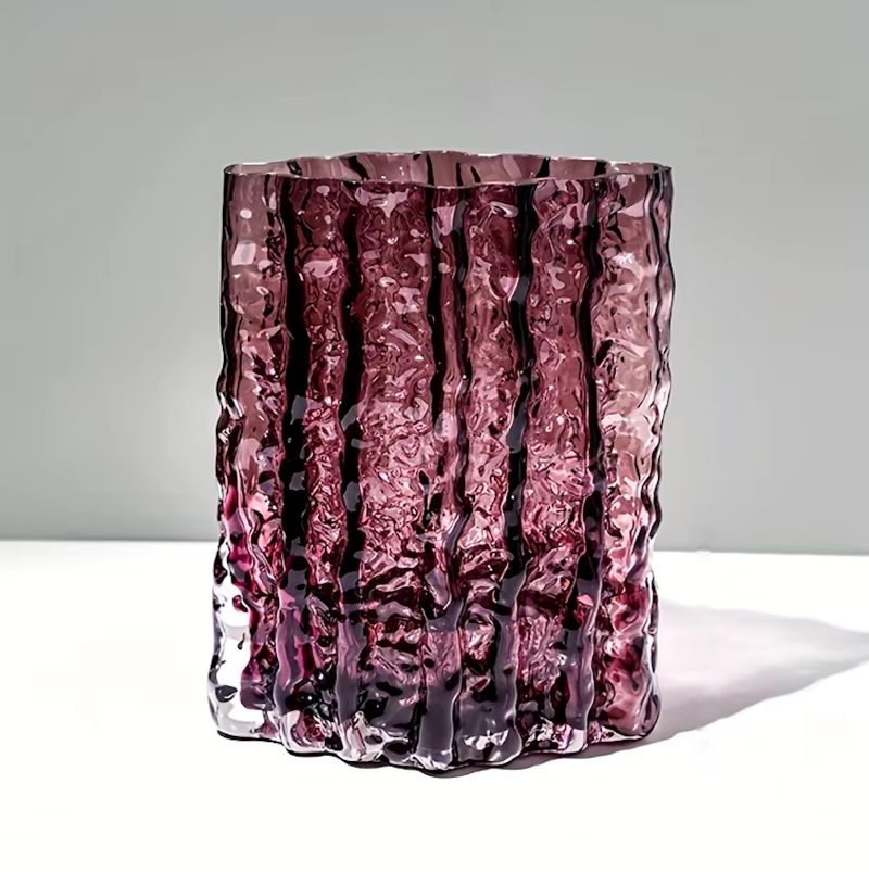 Arctic Ice Textured Glass Vase