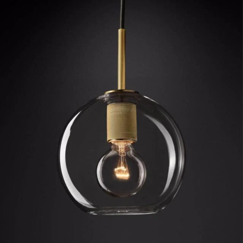 industrial art deco pendant brass glass lamp