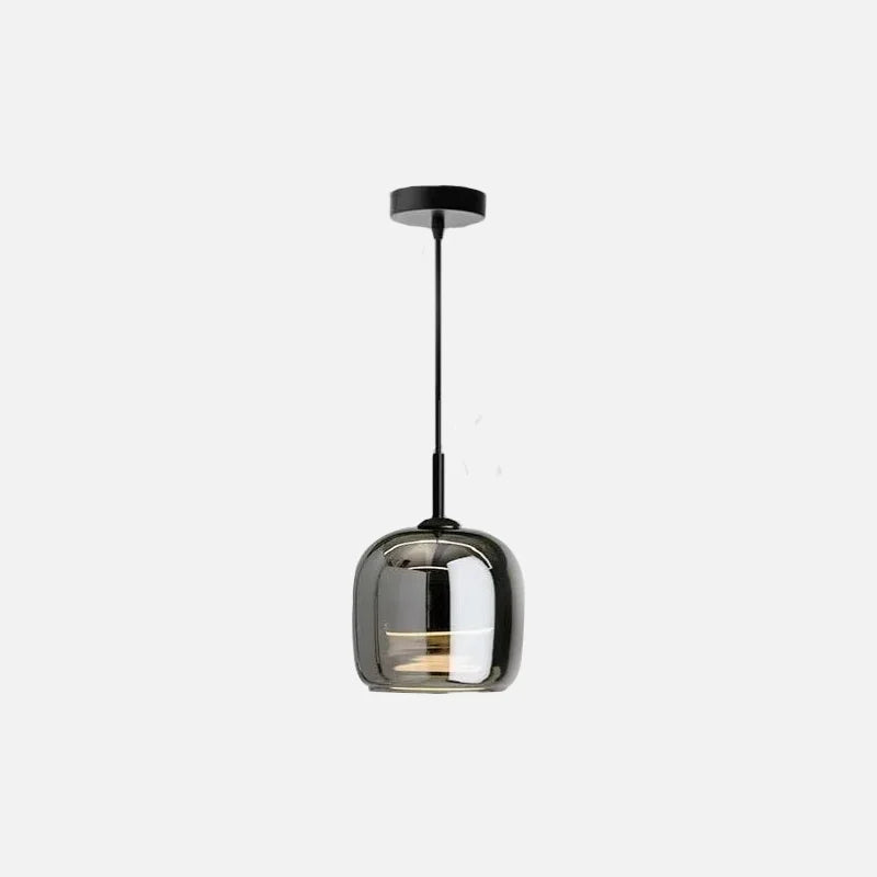 Smoked glass table lamp and pendant light with modern design and elegant finish