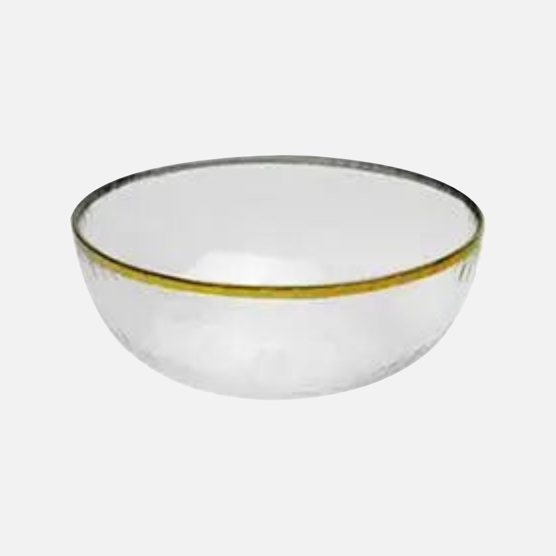 Gold Edge Glass Plate & Bowl