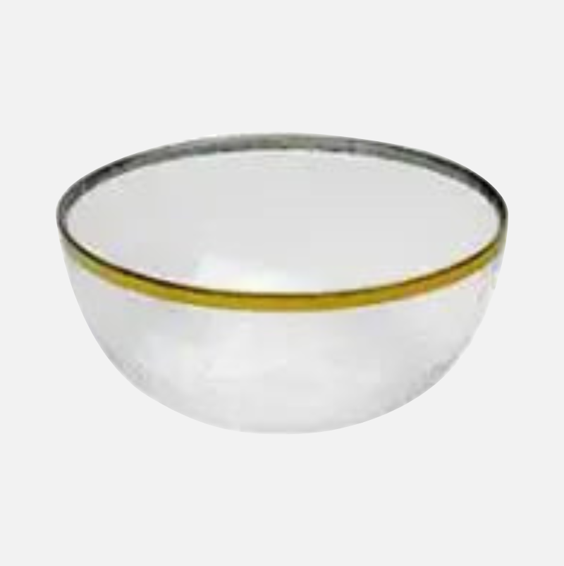 Gold Edge Glass Plate & Bowl