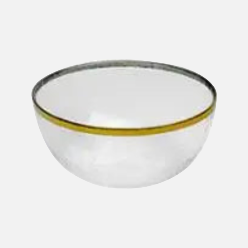 Gold Edge Glass Plate & Bowl