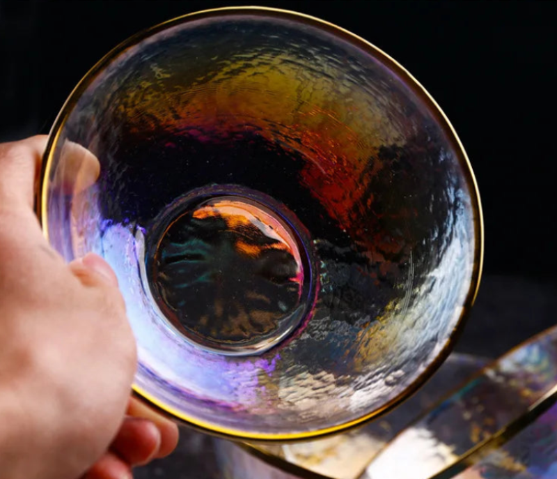 Gold Edge Glass Plate & Bowl