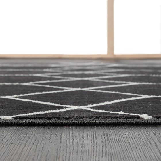 Tapis tissé géométrique en treillis Averie