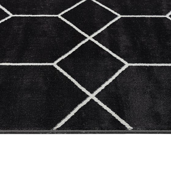 Tapis tissé géométrique en treillis Averie