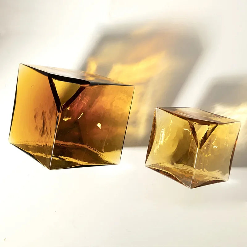 Cube Block Glass Vase