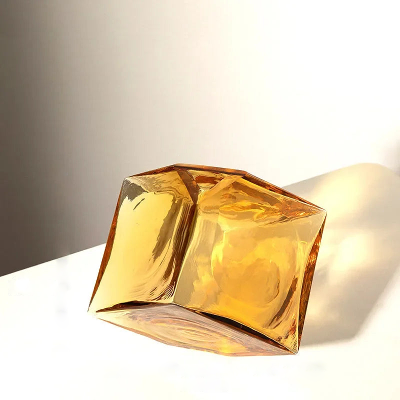 Cube Block Glass Vase