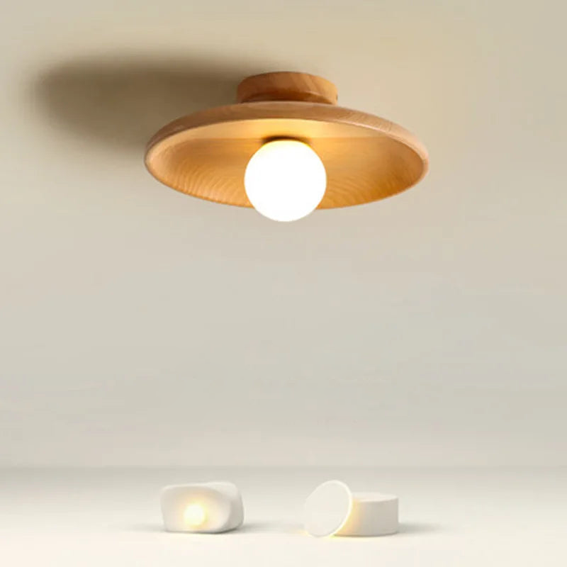 Wooden Disc Wooden Ceiling Lamp minimalist wooden ceiling light