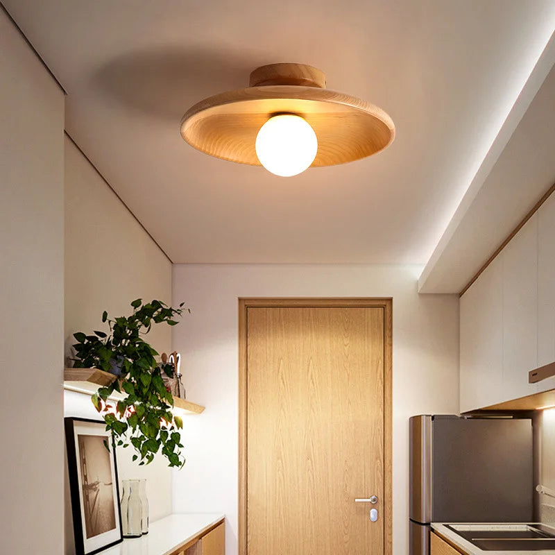 Wooden Disc Wooden Ceiling Lamp minimalist wooden ceiling light