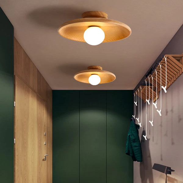 Wooden Disc Wooden Ceiling Lamp minimalist wooden ceiling light