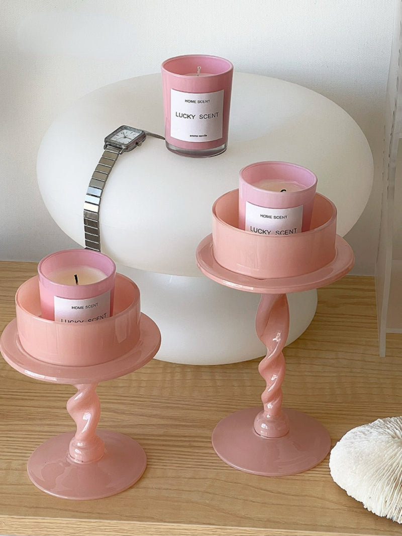 Blush Pink Candle Holder Pillar