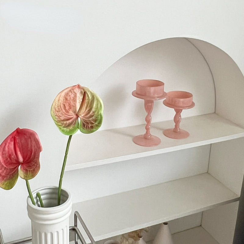 Blush Pink Candle Holder Pillar