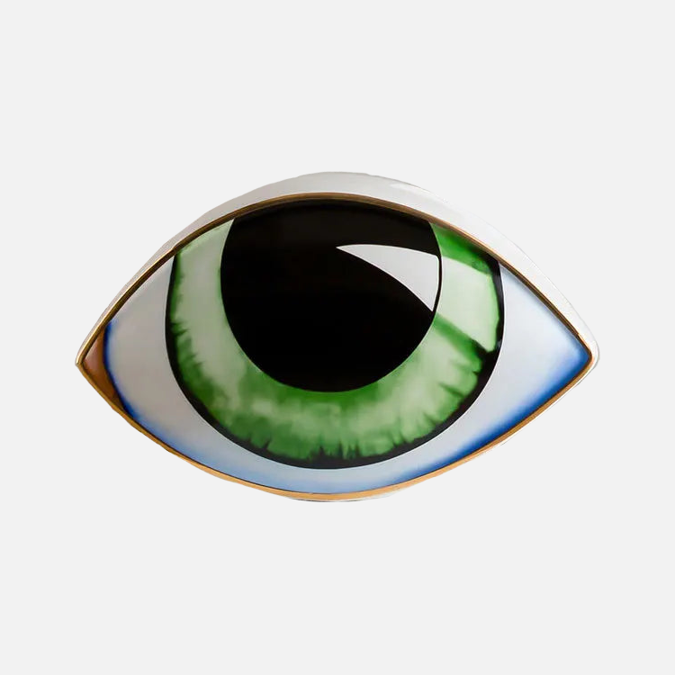 Bold Eye Decorative Accent Surreal Art Piece Sculpture Green