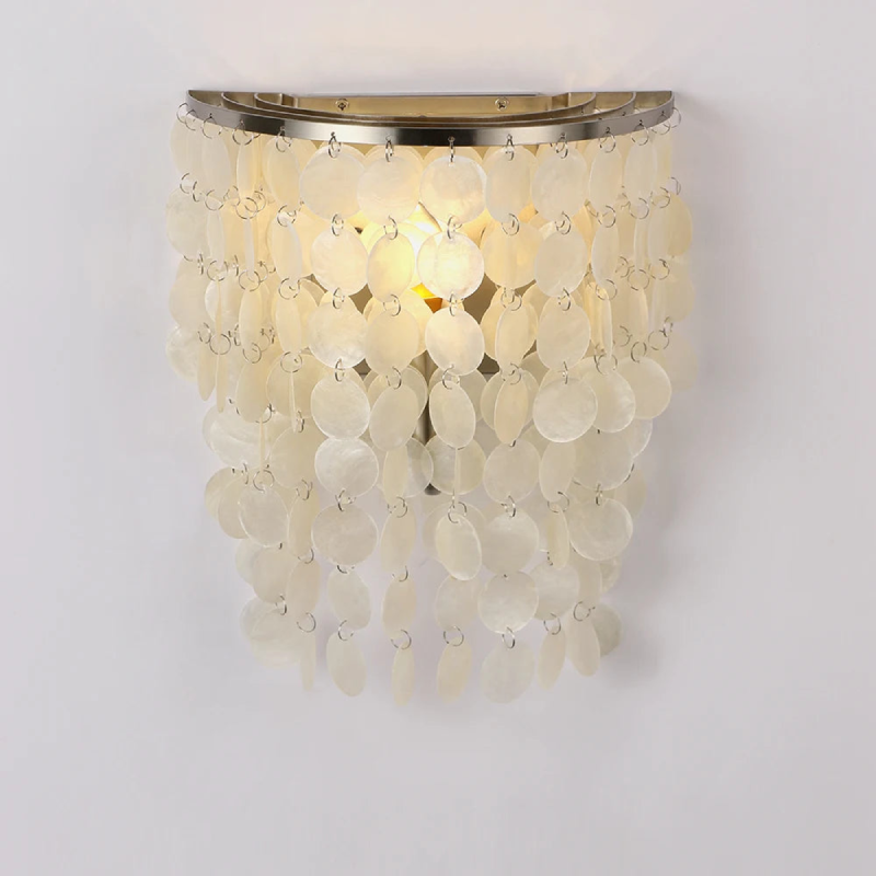 Capiz shell cascading wall lamp accent lamp