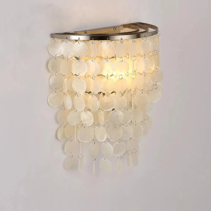 Capiz shell cascading wall lamp accent lamp