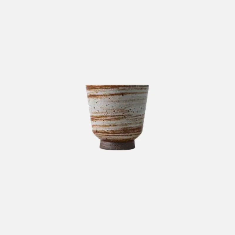 Ceramic teacup handmade spiral glaze rustic drinkware for coffee tea beverages