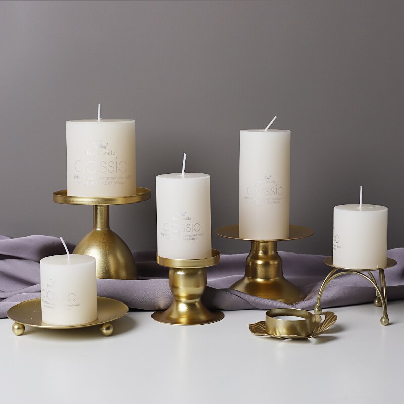 Golden Metal Candle Holder