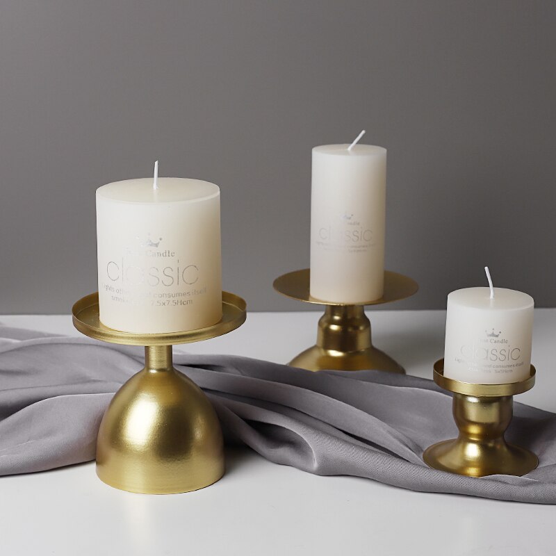 Golden Metal Candle Holder