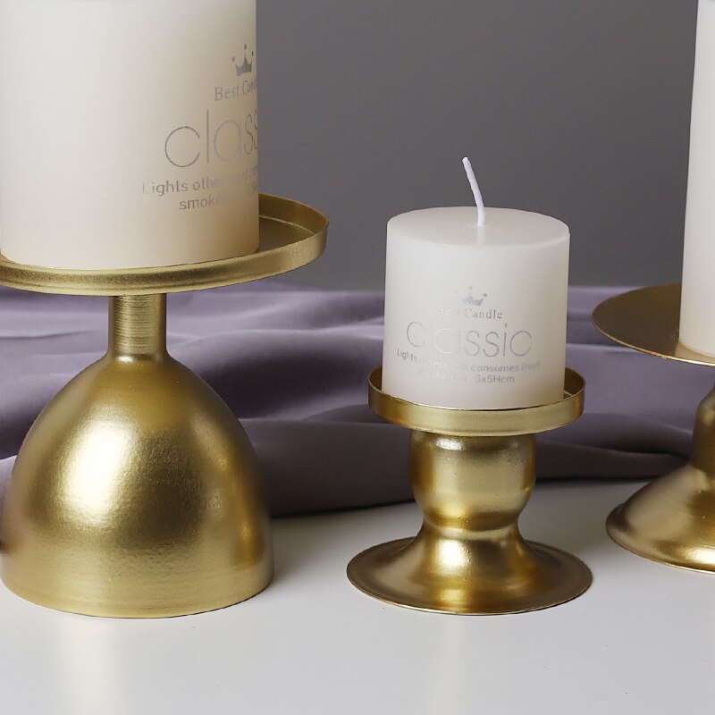 Golden Metal Candle Holder