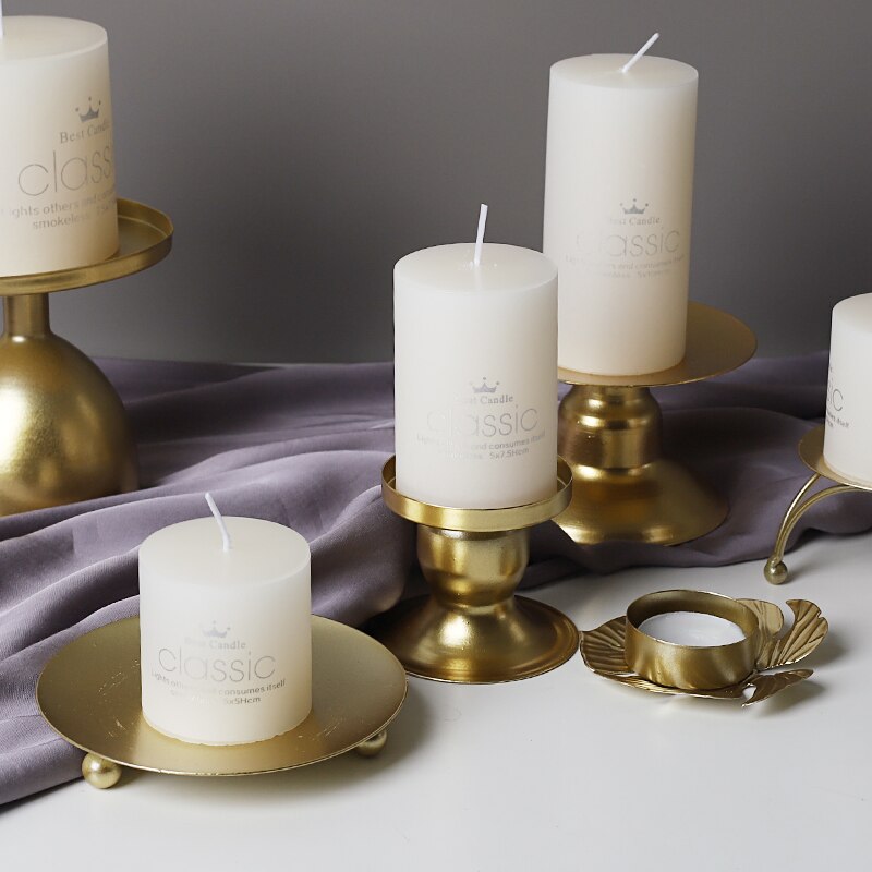 Golden Metal Candle Holder