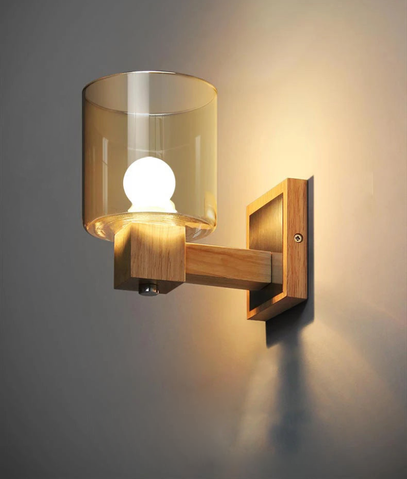 Cognac Modern Glass Wall Sconce decorative wall light fixture