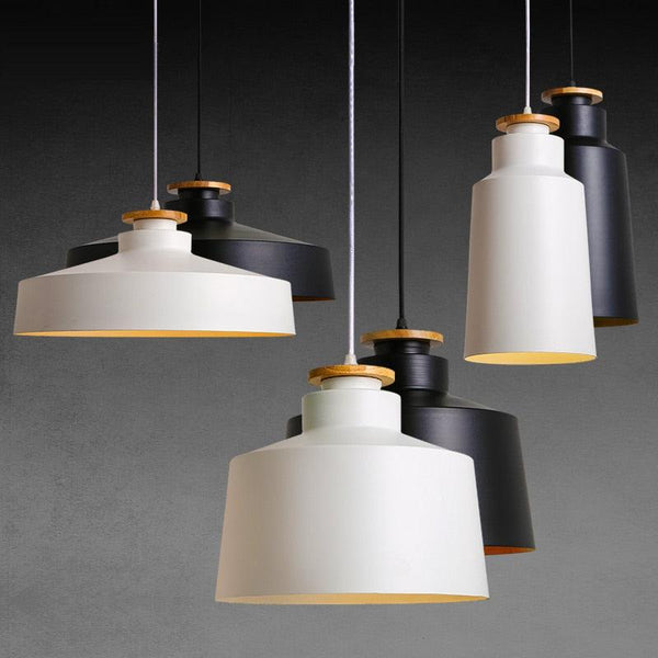 Contrast Metal & Wood Pendant Lights - Final Sale