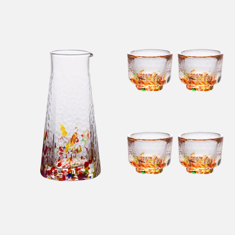 Crystal Sake Pot Shot Glass Set