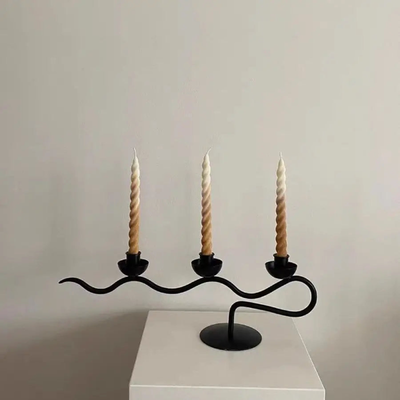 Wrought Iron Candlestick Holder