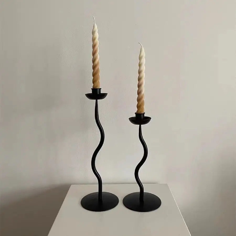 Wrought Iron Candlestick Holder