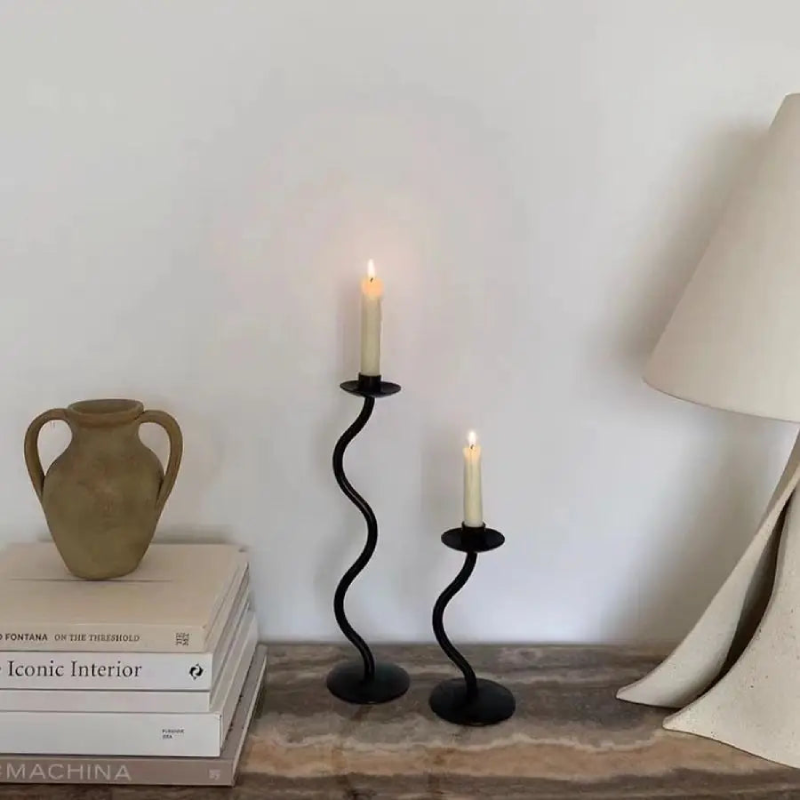 Wrought Iron Candlestick Holder