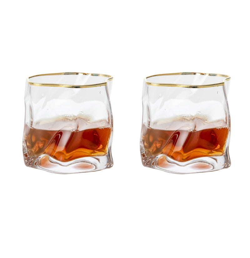 cool Whisky gold trim glass