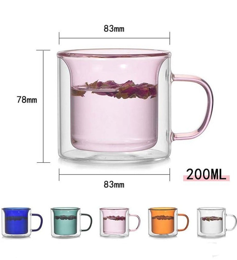 Double Wall Glass Mug clear