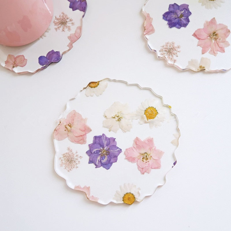 Dry Flower Acrylic Coaster