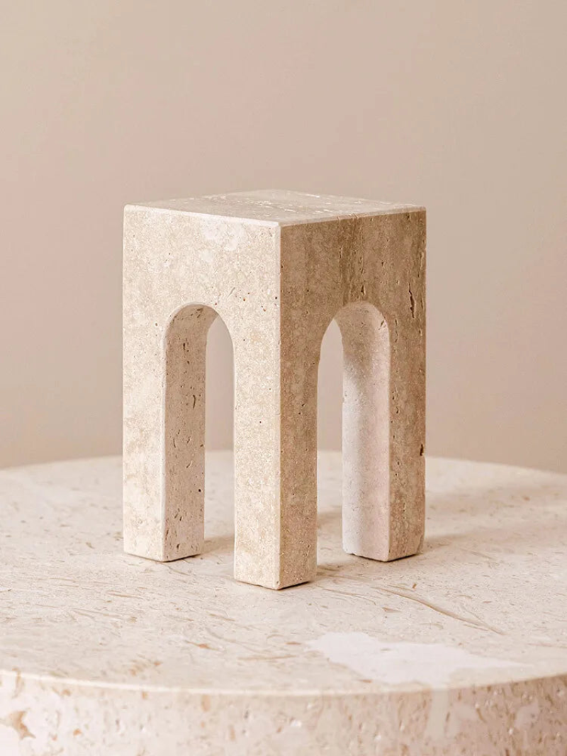 minimalist travertine marble stone sculptures for home decor 