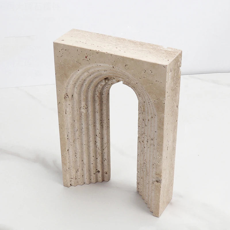 minimalist travertine marble stone sculptures for home decor 