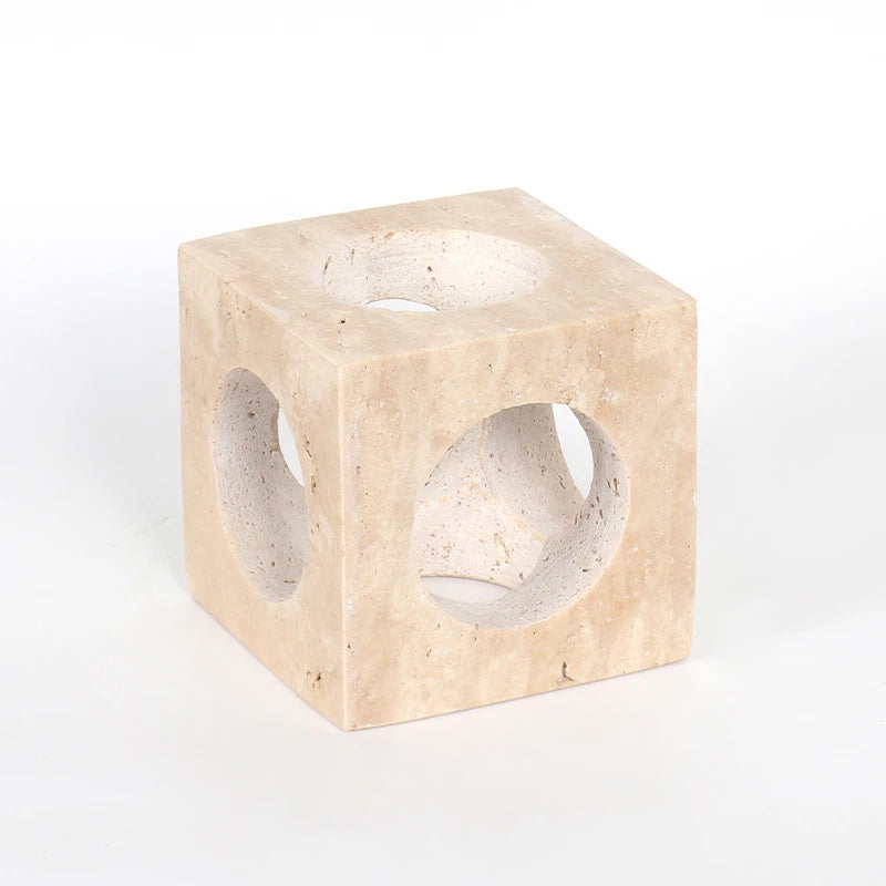 minimalist travertine marble stone sculptures for home decor 