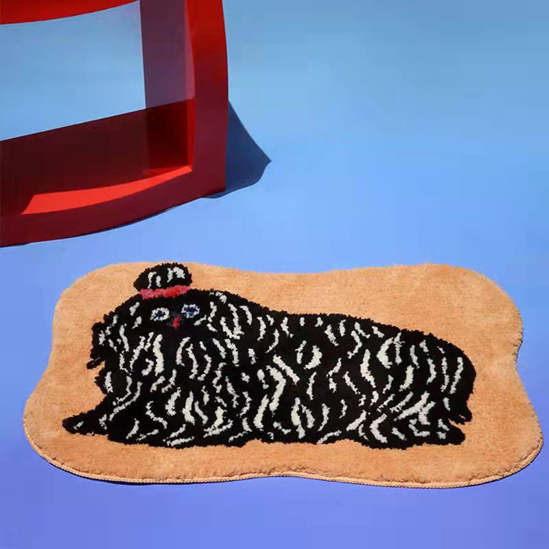 Fancy Doggie Cartoon Bath Mat