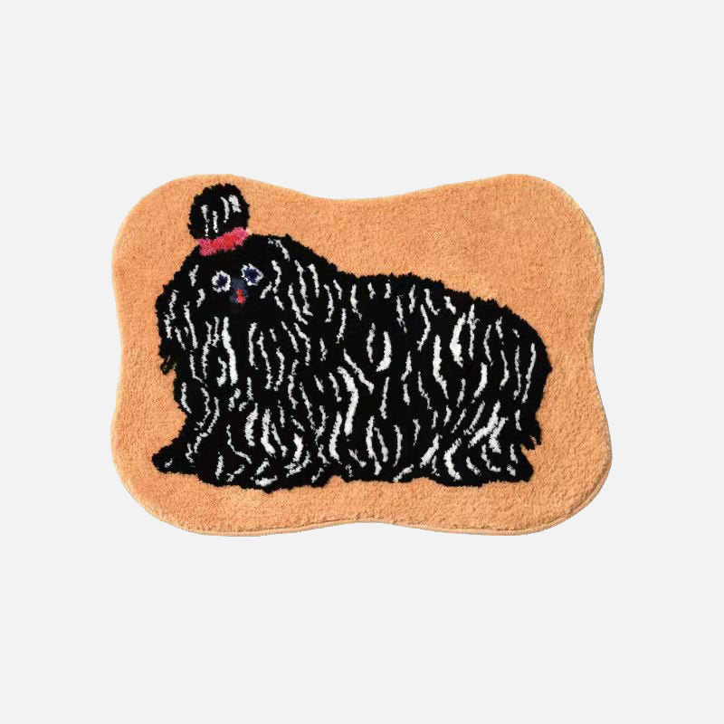 Fancy Doggie Cartoon Bath Mat